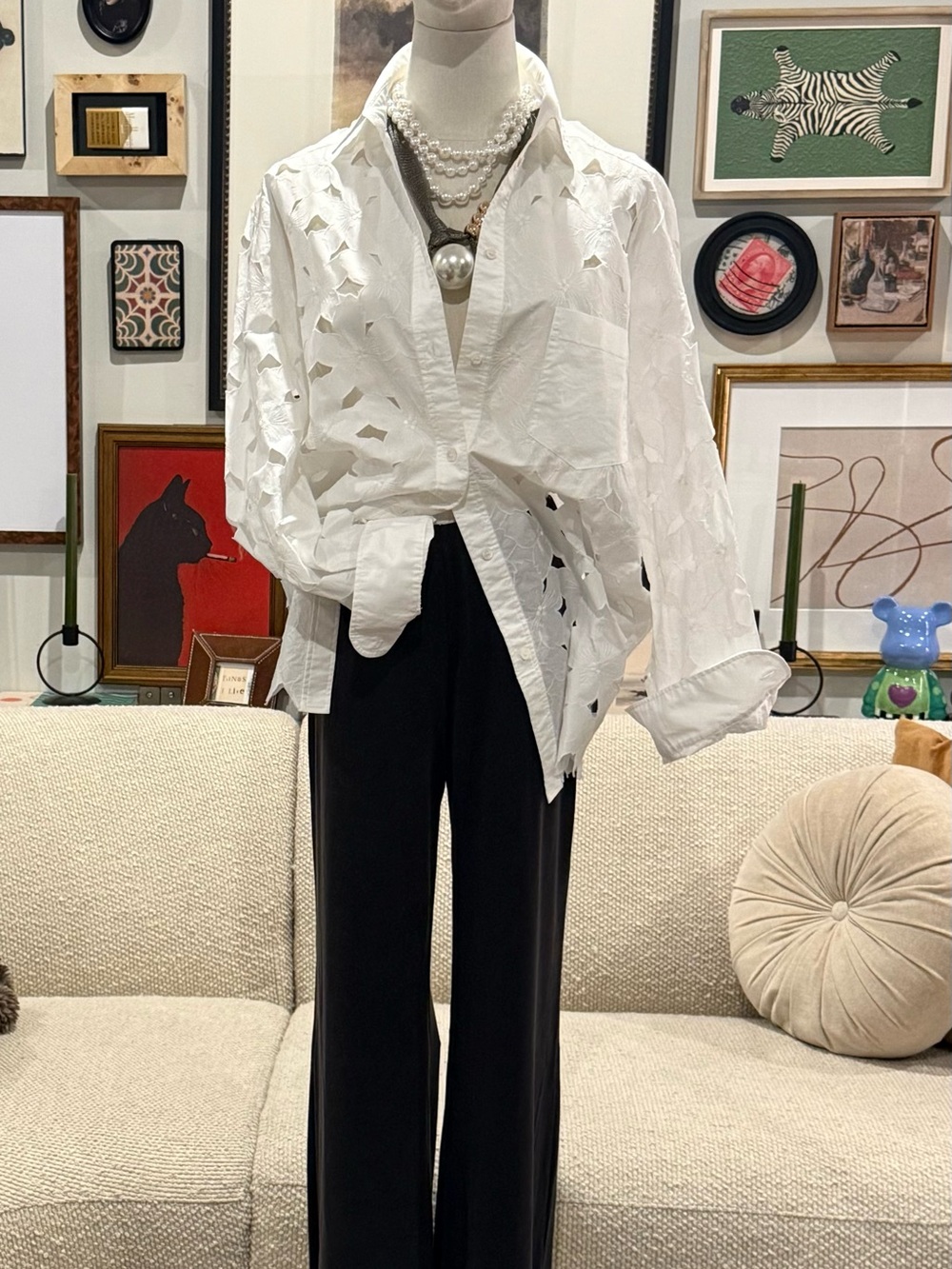 Valentino - RED Valentino Cut-Out Embroidered White Shirt